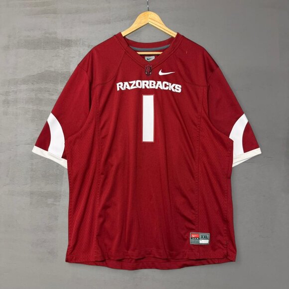Arkansas Razorbacks Team Nike Red #1 Athletic Football Jersey XXL - Picture 1 of 7
